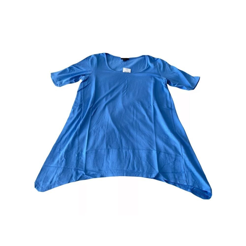 New J Jill Wearever Blue Lotus Dipped Hem Tunic - XSP